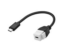 XMSJSIY USB C Type C Keystone Jack Insert Cable Adapter 10 Gbps Type C Keystone Female to Male Insert High Speed Charging Extension Cable for Wall Plate Outlet Panel -20CM/7.8INCH