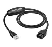 XMSJSIY USB to 4 pin PWM Fan Cable 5V to 12V Booster with Speed Control | Step-Up USB Type-A Male 5V to 12V Chassis Cooling Fan Power Cable 3-Speed Control Radiator Adapter Cable 1M/3.28FT