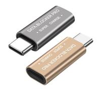 XMSJSIY USB Type-C Data Blocker USB-C to C Mobile Phone Safe Fast Charging Adapter Connector Protect Against Juice Jacking, Refuse Hacking Provide - 2PCS