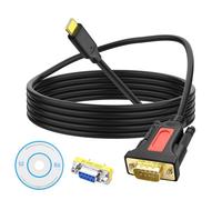 XMSJSIY USB Type C to RS232 DB9 Serial Adapter Cable Male to Male Converter Cord PL2303 Chipset with DB9 Female to Female Coupler Connector for Win11/10/8/8.1/7/XP/Vista/Mac OS -1.5M/4.9FT