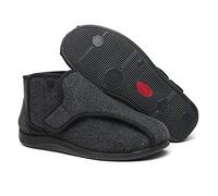 XMSM Autumn And Winter Elderly Extra Wide Slippers Prevent Sprains Diabetic Shoes Adjustable Coral Fleece Keep Warm Swollen Feet Shoes For Outdoor Walking