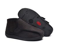 XMSM Autumn Winter Shoes Extra Wide Prevent Sprains Diabetic Adjustable Coral Fleece Keep Warm Inflated Feet Shoes for Outdoor Walking