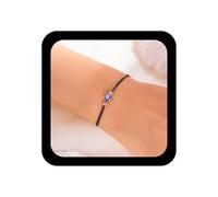Xmsrn Vintage Devil Eye Bracelet Blue Eye Bracelet Black Woven Rope Hand Chain Evil Hand Chain Black Braided Rope Jewellery for Women, Zinc, No gemstone