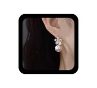 Xmsrn Vintage Pearl Earrings Dangling Crystal Flower Earrings Boho Pearl Drop Earrings Rhinestone Flower Earrings Cz Sparkling Earrings Jewelry For Women