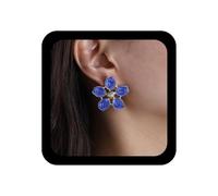 Xmsrn Vintage Pink Oil Drop Flower Earrings Exaggerated Flower Stud Earrings Enamel Flowers Wedding Stud Earrings Pink Peach Blossom Jewellery For Women, Zinc, No Gemstone