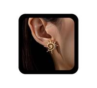 Xmsrn Vintage Spiral Sunflower Earrings Sunflower Stud Earrings Spiral Floral Sunburst Gold Minimal Stud Earrings Jewellery For Women