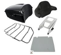 XMT-Moto King Trunk+wrap-Around backrest pad+2-Up Mounting Rack+Top Rack+Trunk Base Plate for Harley Touring Road King, Road Glide, Street Glide, Electra Glide, Ultra-Classic 2014-2023