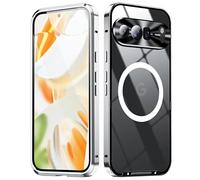 XMTON Metal Case for Google Pixel 9 Pro XL 6.8", Slim Aviation Aluminum Metal Bumper Cover Compatible with Magsafe Case Built-in Camera Lens Film (Silver)