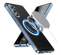 XMTON Metal Case for Samsung Galaxy S23 FE 6.4", Slim Aviation Aluminum Metal Bumper Cover Compatible with Magsafe Case Built-in Camera Lens Film (Blue)