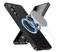 XMTON Metal Case for Samsung Galaxy S24 6.2", Slim Aviation Aluminum Metal Bumper Cover Compatible with Magsafe Case Built-in Camera Lens Film (Black)