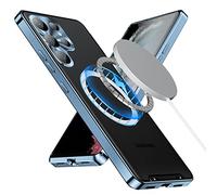 XMTON Metal Case for Samsung Galaxy S24 Ultra 6.8", Slim Aviation Aluminum Metal Bumper Cover Compatible with Magsafe Case Built-in Camera Lens Film (Blue)