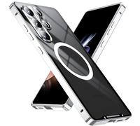 XMTON Metal Case for Samsung Galaxy S25 Ultra 6.9", Slim Aviation Aluminum Metal Bumper Cover Compatible with Magsafe Case Built-in Camera Lens Film (Silver)