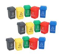 XMTStartrading 15Pcs Funny Mini Trash Can Set Wonderful Garbage Sorting Game Bin Microscopic Opened Lids Garbage Bin for Toddlers Life Scene