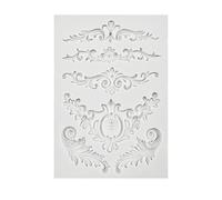 XMTStartrading 1Pc Flexible 3D Baroque Sculpted Cake Mould Retro Vintage Flower Lace Mould Embossed Curlicues Scroll Lace Fondant for Cupcake Topper Jewelry