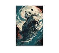 XMUXCY Animal Martial Arts Style Armored Panda Ink Art Canvas Wall Art Posters for Modern Family Bedroom And Office Decor Artwork 08x12inch(20x30cm)