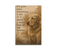 XMUXCY Animal Vintage Text Golden Retriever Affectionate Confession Canvas Wall Art Posters for Modern Family Bedroom And Office Decor Artwork 12x18inch(30x45cm)