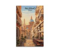 XMUXCY Bedroom Wall Decoration Canvas Posters-City Poster Palermo Sicily Street View Decorative Art 12x18inch(30x45cm) Unframe-style