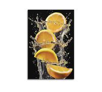 XMUXCY Bedroom Wall Decoration Canvas Posters-Food Poster Splashing Lemon Slices Fresh Decorative Art 16x24inch(40x60cm) Unframe-style