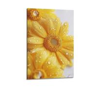 XMUXCY Bedroom Wall Decoration Canvas Posters-Plant Poster Yellow Flowers Sunny Healing Canvas Decor 08x12inch(20x30cm) Frame-style