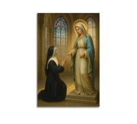XMUXCY Bedroom Wall Decoration Canvas Posters-Religious Poster Madonna Nun Devotion Church Art Decorative Painting 08x12inch(20x30cm) Unframe-style