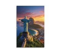 XMUXCY Bedroom Wall Decoration Canvas Posters-Scenery Poster Rio De Janeiro Christ The Redeemer Decorative Art 12x18inch(30x45cm) Unframe-style