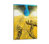 XMUXCY Canvas Wall Art Posters Abstract Hands Reaching for Water Drop Frame-style Modern Decor for Living Room Bedroom Office 24x36inch(60x90cm)