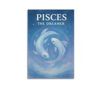 XMUXCY Canvas Wall Art Posters Abstract Pisces The Dreamer Fish Unframe-style Modern Decor for Living Room Bedroom Office 24x36inch(60x90cm)