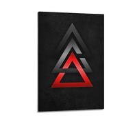 XMUXCY Canvas Wall Art Posters Abstract Triangle Overlay Frame-style Modern Decor for Living Room Bedroom Office 08x12inch(20x30cm)