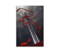 XMUXCY Canvas Wall Art Posters Cold Weapon Red Silk Sword Unframe-style Modern Decor for Living Room Bedroom Office 12x18inch(30x45cm)