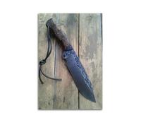 XMUXCY Canvas Wall Art Posters Cold Weapon Tactical Knife Wooden Handle Unframe-style Modern Decor for Living Room Bedroom Office 16x24inch(40x60cm)