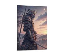 XMUXCY Canvas Wall Art Posters Fantasy Twilight Armored Samurai Frame-style Modern Decor for Living Room Bedroom Office 20x30inch(50x75cm)