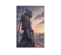 XMUXCY Canvas Wall Art Posters Fantasy Twilight Armored Samurai Unframe-style Modern Decor for Living Room Bedroom Office 20x30inch(50x75cm)
