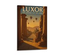XMUXCY Canvas Wall Art Posters History Luxor Ancient City Hot Air Balloons Frame-style Modern Decor for Living Room Bedroom Office 24x36inch(60x90cm)
