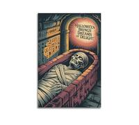 XMUXCY Canvas Wall Art Posters Holiday Halloween Mummy Unframe-style Modern Decor for Living Room Bedroom Office 16x24inch(40x60cm)