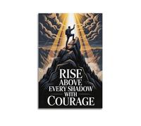 XMUXCY Canvas Wall Art Posters Inspirational Caption Rise Above Every Shadow Unframe-style Modern Decor for Living Room Bedroom Office 24x36inch(60x90cm)