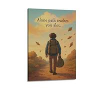 XMUXCY Canvas Wall Art Posters Inspirational The Lonely Path Teaches You Much Frame-style Modern Decor for Living Room Bedroom Office 16x24inch(40x60cm)