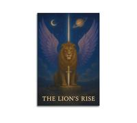 XMUXCY Canvas Wall Art Posters Myth Winged Lion with Sword Unframe-style Modern Decor for Living Room Bedroom Office 12x18inch(30x45cm)