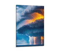 XMUXCY Canvas Wall Art Posters Natural Wonder Thunderstorm Clouds Frame-style Modern Decor for Living Room Bedroom Office 16x24inch(40x60cm)