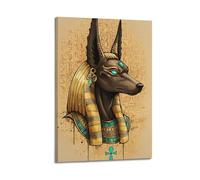 XMUXCY Canvas Wall Art Posters Religion Ancient Egyptian Anubis Frame-style Modern Decor for Living Room Bedroom Office 08x12inch(20x30cm)