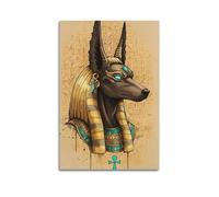 XMUXCY Canvas Wall Art Posters Religion Ancient Egyptian Anubis Unframe-style Modern Decor for Living Room Bedroom Office 16x24inch(40x60cm)