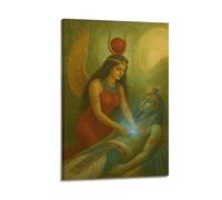 XMUXCY Canvas Wall Art Posters Religion Egyptian Goddess Healing Pharaoh Frame-style Modern Decor for Living Room Bedroom Office 08x12inch(20x30cm)