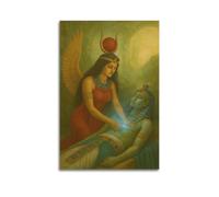 XMUXCY Canvas Wall Art Posters Religion Egyptian Goddess Healing Pharaoh Unframe-style Modern Decor for Living Room Bedroom Office 12x18inch(30x45cm)