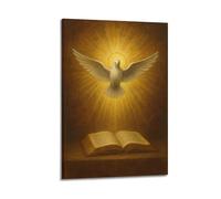 XMUXCY Canvas Wall Art Posters Religious Holy Spirit Dove Frame-style Modern Decor for Living Room Bedroom Office 08x12inch(20x30cm)