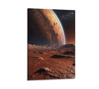 XMUXCY Canvas Wall Art Posters Scenery Mars Surface Landscape Frame-style Modern Decor for Living Room Bedroom Office 16x24inch(40x60cm)