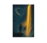 XMUXCY Canvas Wall Art Posters Sci-Fi Extraterrestrial Explorers Unframe-style Modern Decor for Living Room Bedroom Office 08x12inch(20x30cm)
