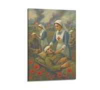 XMUXCY Characters Battlefield Wounded Rescuing Nurse Group Canvas Wall Art Posters for Modern Family Bedroom And Office Decor Artwork 08x12inch(20x30cm)