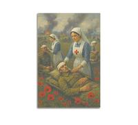 XMUXCY Characters Battlefield Wounded Rescuing Nurse Group Canvas Wall Art Posters for Modern Family Bedroom And Office Decor Artwork 12x18inch(30x45cm)