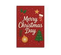XMUXCY Christmas Red-Back Greeting in Simplicity Sends Direct Joy Canvas Wall Art Posters for Modern Family Bedroom And Office Decor Artwork 16x24inch(40x60cm)