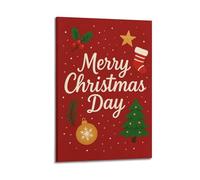 XMUXCY Christmas Red-Back Greeting in Simplicity Sends Direct Joy Canvas Wall Art Posters for Modern Family Bedroom And Office Decor Artwork 12x18inch(30x45cm)