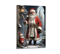 XMUXCY Christmas Santa Duo Together Uplifting Inherited Joy Canvas Wall Art Posters for Modern Family Bedroom And Office Decor Artwork 20x30inch(50x75cm)